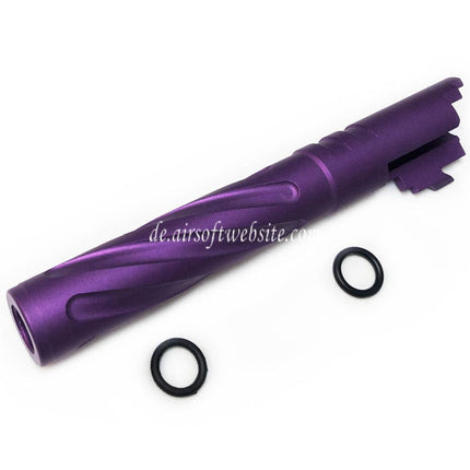 5KU 5 Zoll 123/127mm CNC Aluminium Tornado Stil Spiral Äußerer Lauf +11mm CW im Uhrzeigersinn Geeignet für Armorer Works AW WE-TECH Tokyo Marui Hi-Capa 5.1 GBB Pistolen Airsoft