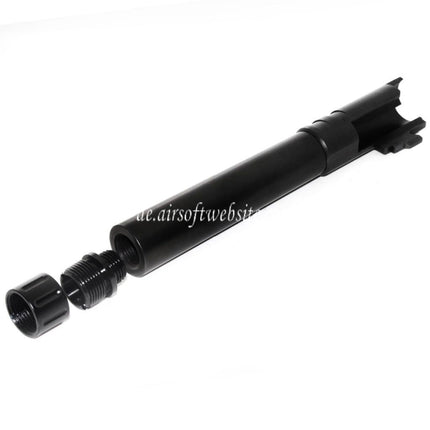 AIP 123mm/127mm Gewinde Äußerer Lauf mit Adapter und Abdeckung Geeignet für Tokyo Marui Hi-Capa 5.1 GBB Pistolen Airsoft Schwarz