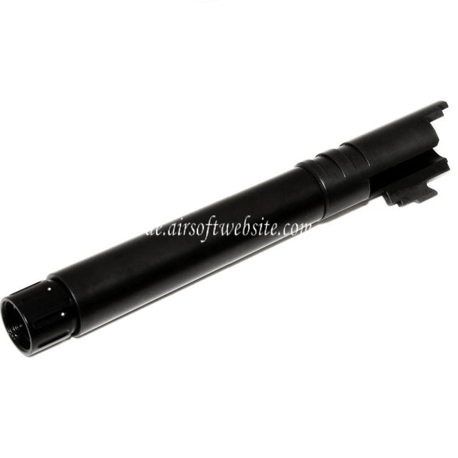 AIP 123mm/127mm Gewinde Äußerer Lauf mit Adapter und Abdeckung Geeignet für Tokyo Marui Hi-Capa 5.1 GBB Pistolen Airsoft Schwarz