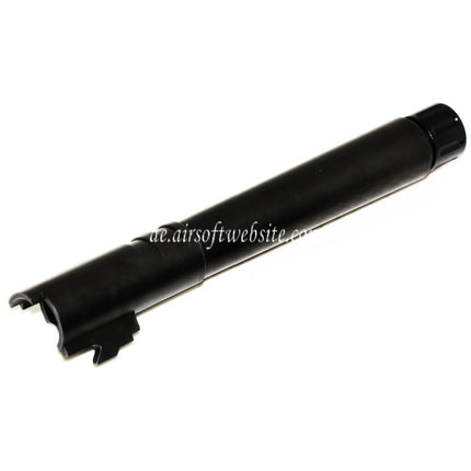 AIP 123mm/127mm Gewinde Äußerer Lauf mit Adapter und Abdeckung Geeignet für Tokyo Marui Hi-Capa 5.1 GBB Pistolen Airsoft Schwarz