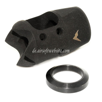 PTS Rainier Arms MINI XT COMP Mündungsfeuerdämpfer Geeignet für +14mm CW Rechtsgewinde Lauf Gewehre Airsoft