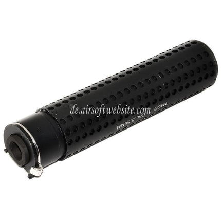 5KU 172mm KAC Stil QD Laufverlängerungsrohr Schalldämpfer mit Mündungsfeuerdämpfer Geeignet für -14mm CCW Gegen den Uhrzeigersinn Lauf Gewehre Airsoft Schwarz