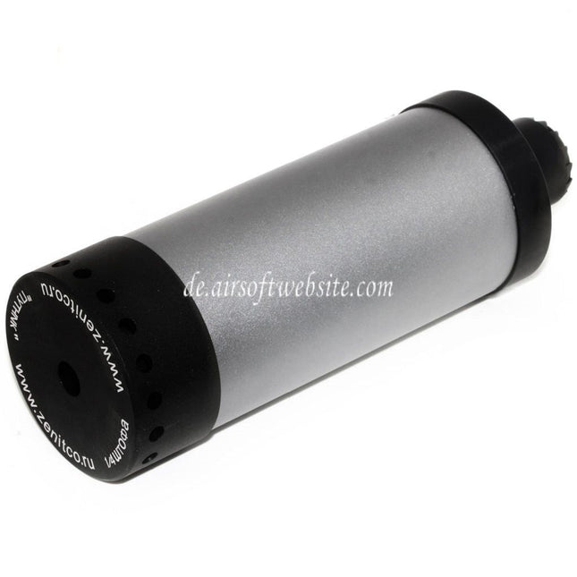 5KU 175mm DTK PUTNIK Attrappe Schalldämpfer mit +24mm CW Im Uhrzeigersinn / -14mm CCW Gegen den Uhrzeigersinn Adapter Schwarz/Grau