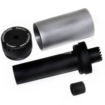 5KU 175mm DTK PUTNIK Attrappe Schalldämpfer mit +24mm CW Im Uhrzeigersinn / -14mm CCW Gegen den Uhrzeigersinn Adapter Schwarz/Grau