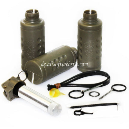 APS HAKKOTSU 3 Stück Thunder Shocker Co2 Schall Granate Stielhandgranate Paket mit Kern