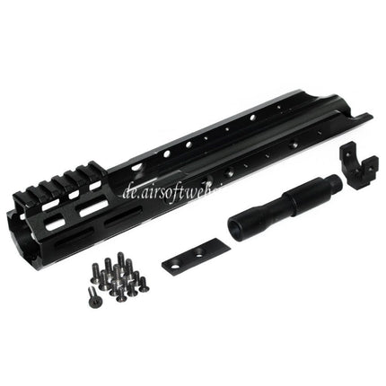 Airsoft Website CNC Aluminum 300mm KC Stil MREX M-LOK Handschutz schienen system Geeignet für Double Bell BY-805 VFC WE-Tech Tokyo Marui SCAR Serie AEG GBB Gewehre