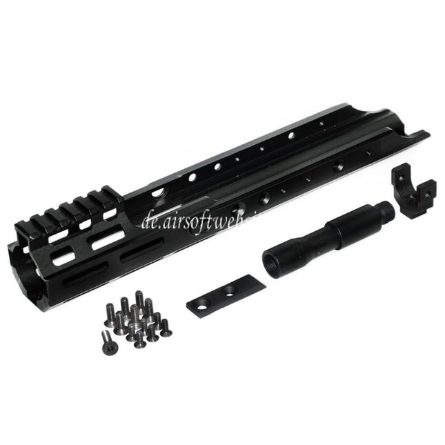 Airsoft Website CNC Aluminum 300mm KC Stil MREX M-LOK Handschutz schienen system Geeignet für Double Bell BY-805 VFC WE-Tech Tokyo Marui SCAR Serie AEG GBB Gewehre