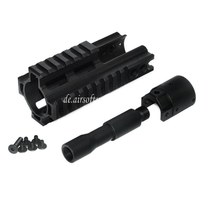 Airsoft Website CNC Aluminum 125mm 4-seitiger Handschutz schienen system Geeignet für Double Bell BY-805 VFC WE-Tech Tokyo Marui SCAR Serie AEG GBB Gewehre