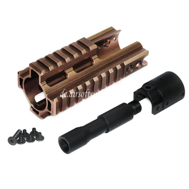 Airsoft Website CNC Aluminum 125mm 4-seitiger Handschutz schienen system Geeignet für Double Bell BY-805 VFC WE-Tech Tokyo Marui SCAR Serie AEG GBB Gewehre