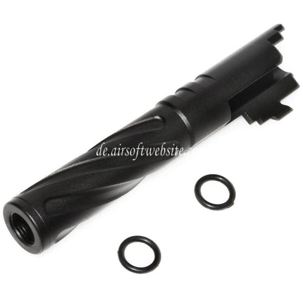 5KU 4.3 Zoll CNC Aluminium Tornado Stil Spiral Äußerer Lauf +11mm CW im Uhrzeigersinn Geeignet für Tokyo Marui Hi-Capa 4.3 GBB Pistolen Airsoft