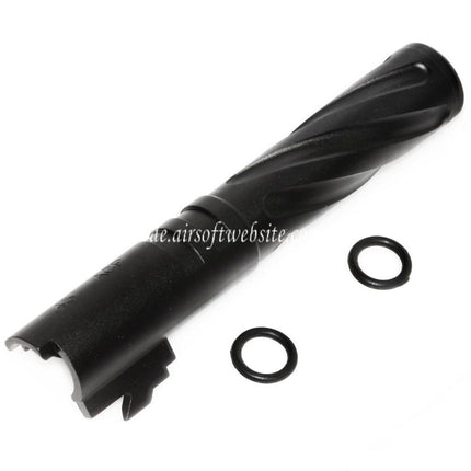 5KU 4.3 Zoll CNC Aluminium Tornado Stil Spiral Äußerer Lauf +11mm CW im Uhrzeigersinn Geeignet für Tokyo Marui Hi-Capa 4.3 GBB Pistolen Airsoft