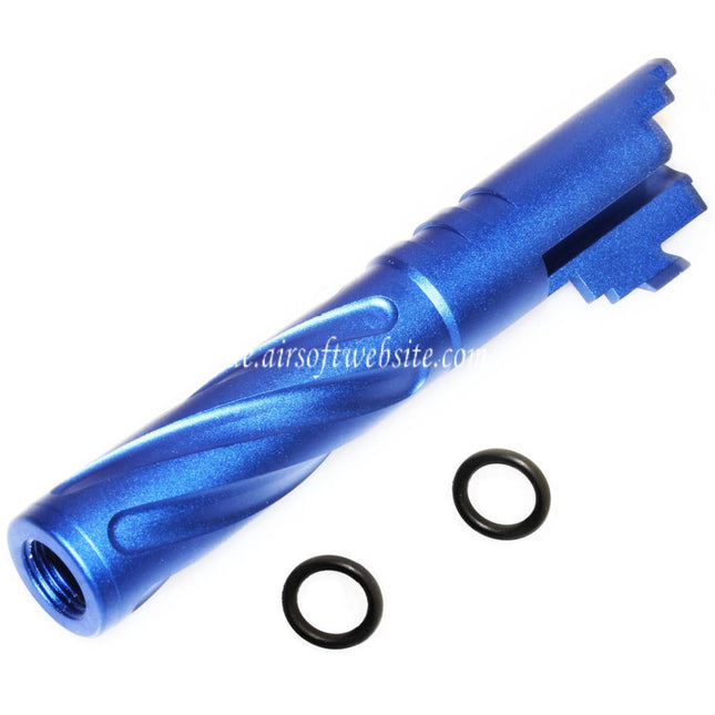 5KU 4.3 Zoll CNC Aluminium Tornado Stil Spiral Äußerer Lauf +11mm CW im Uhrzeigersinn Geeignet für Tokyo Marui Hi-Capa 4.3 GBB Pistolen Airsoft