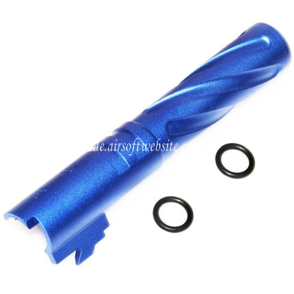 5KU 4.3 Zoll CNC Aluminium Tornado Stil Spiral Äußerer Lauf +11mm CW im Uhrzeigersinn Geeignet für Tokyo Marui Hi-Capa 4.3 GBB Pistolen Airsoft