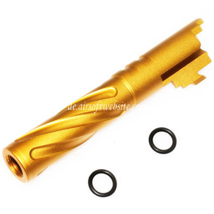 5KU 4.3 Zoll CNC Aluminium Tornado Stil Spiral Äußerer Lauf +11mm CW im Uhrzeigersinn Geeignet für Tokyo Marui Hi-Capa 4.3 GBB Pistolen Airsoft