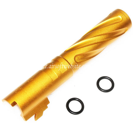 5KU 4.3 Zoll CNC Aluminium Tornado Stil Spiral Äußerer Lauf +11mm CW im Uhrzeigersinn Geeignet für Tokyo Marui Hi-Capa 4.3 GBB Pistolen Airsoft