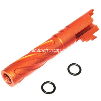 5KU 4.3 Zoll CNC Aluminium Tornado Stil Spiral Äußerer Lauf +11mm CW im Uhrzeigersinn Geeignet für Tokyo Marui Hi-Capa 4.3 GBB Pistolen Airsoft