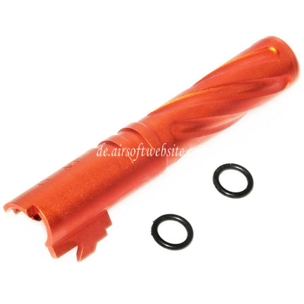 5KU 4.3 Zoll CNC Aluminium Tornado Stil Spiral Äußerer Lauf +11mm CW im Uhrzeigersinn Geeignet für Tokyo Marui Hi-Capa 4.3 GBB Pistolen Airsoft