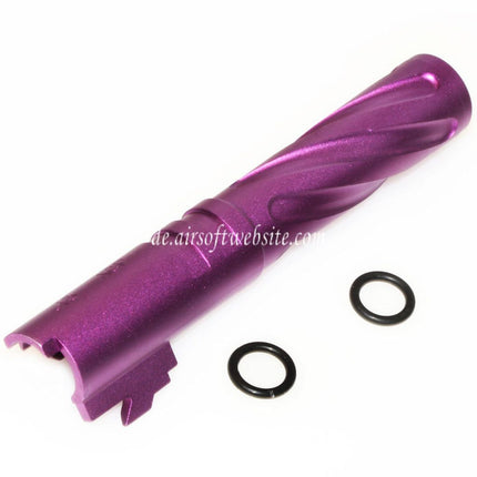 5KU 4.3 Zoll CNC Aluminium Tornado Stil Spiral Äußerer Lauf +11mm CW im Uhrzeigersinn Geeignet für Tokyo Marui Hi-Capa 4.3 GBB Pistolen Airsoft