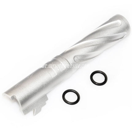 5KU 4.3 Zoll CNC Aluminium Tornado Stil Spiral Äußerer Lauf +11mm CW im Uhrzeigersinn Geeignet für Tokyo Marui Hi-Capa 4.3 GBB Pistolen Airsoft