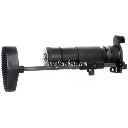 Airsoft Website CNC Aluminum Einziehbarer Schaft mit Adapter Geeignet für CYMA Tokyo Marui MP5K Serie AEG Gewehre Schwarz