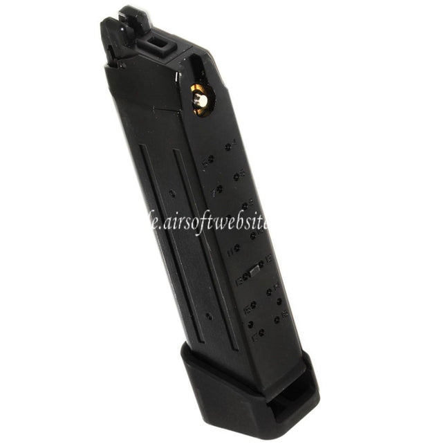 APS TTI 23rd Gas Magazin mit Dickem Boden Geeignet für G17 G18C G-Serie GBB Pistolen Airsoft Schwarz