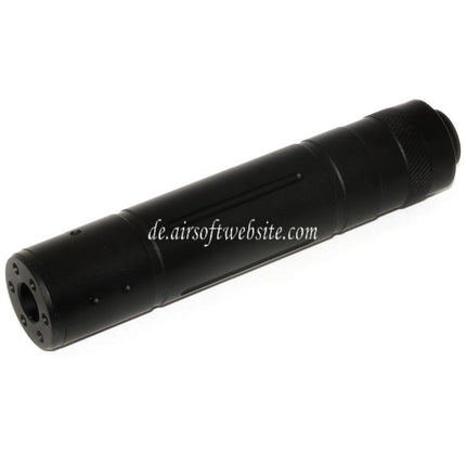 DOUBLE BELL 155mm x 32mm Schalldämpfer Geeignet für -14mm CCW Gegen den Uhrzeigersinn Gewehre Airsoft Schwarz