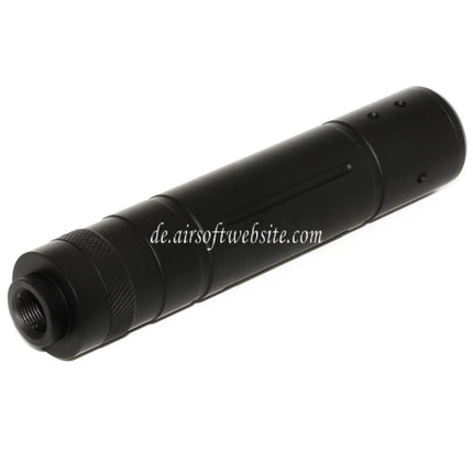 DOUBLE BELL 155mm x 32mm Schalldämpfer Geeignet für -14mm CCW Gegen den Uhrzeigersinn Gewehre Airsoft Schwarz