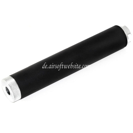 DOUBLE BELL 194mm/204mm x 35mm Schalldämpfer Geeignet für -14mm CCW Gegen den Uhrzeigersinn Gewehre Airsoft Schwarz/Silber