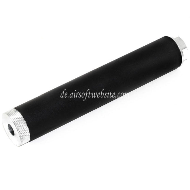 DOUBLE BELL 194mm/204mm x 35mm Schalldämpfer Geeignet für -14mm CCW Gegen den Uhrzeigersinn Gewehre Airsoft Schwarz/Silber
