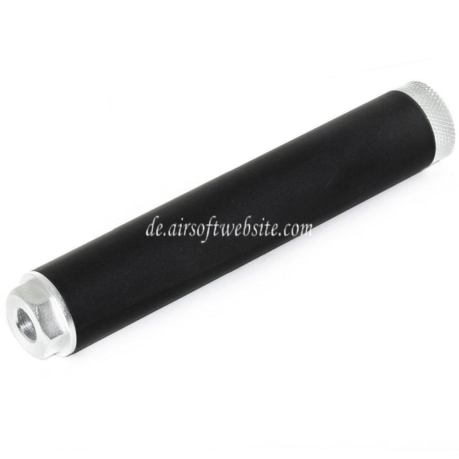 DOUBLE BELL 194mm/204mm x 35mm Schalldämpfer Geeignet für -14mm CCW Gegen den Uhrzeigersinn Gewehre Airsoft Schwarz/Silber