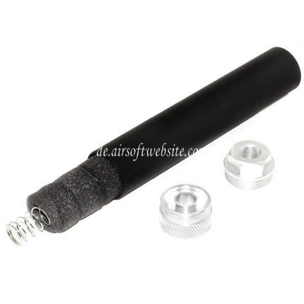 DOUBLE BELL 194mm/204mm x 35mm Schalldämpfer Geeignet für -14mm CCW Gegen den Uhrzeigersinn Gewehre Airsoft Schwarz/Silber