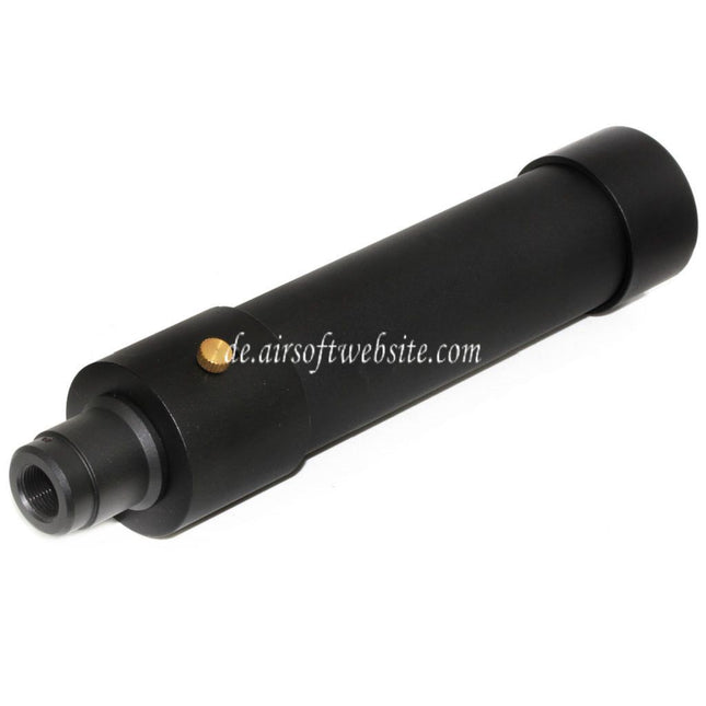 DOUBLE BELL 184mm/214mm x 44mm MPX QD Schalldämpfer mit Mündungsfeuerdämpfer Geeignet für -14mm CCW Gegen den Uhrzeigersinn Lauf Gewehre Airsoft Schwarz