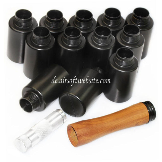 APS HAKKOTSU 12 Stück Thunder B Stick Stil Co2 Schall Granate Stielhandgranate Paket mit Kern