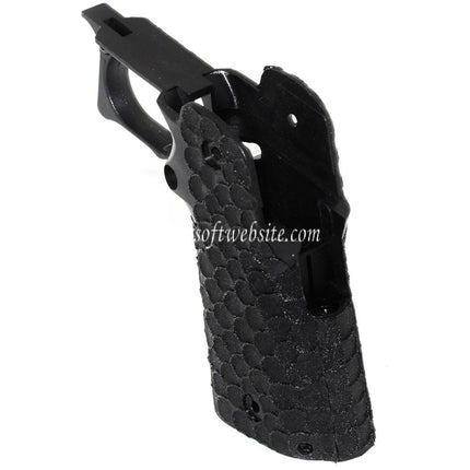 ARMY ARMAMENT Pistolengriff Fischschuppen Punktierung Geeignet für R607 DVC Carry EMG AW WE Tokyo Marui Hi-Capa Serie GBB Pistolen Airsoft Schwarz
