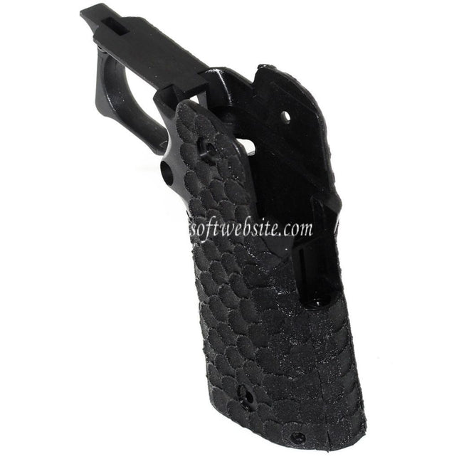 ARMY ARMAMENT Pistolengriff Fischschuppen Punktierung Geeignet für R607 DVC Carry EMG AW WE Tokyo Marui Hi-Capa Serie GBB Pistolen Airsoft Schwarz