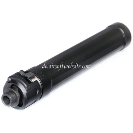 5KU 187mm Ryder 9 MP5 Schalldämpfer mit +14mm CW Rechtsgewinde Mündungsfeuerdämpfer Geeignet für CYMA MP5 Serie AEG SMG Gewehre Airsoft
