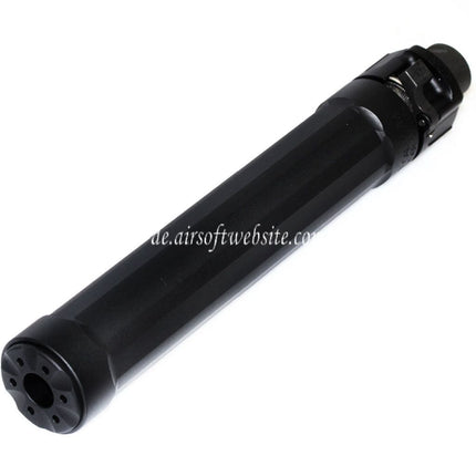 5KU 187mm Ryder 9 MP5 Schalldämpfer mit +14mm CW Rechtsgewinde Mündungsfeuerdämpfer Geeignet für WE (WE-TECH) MP5 Serie AEG SMG Gewehre Airsoft