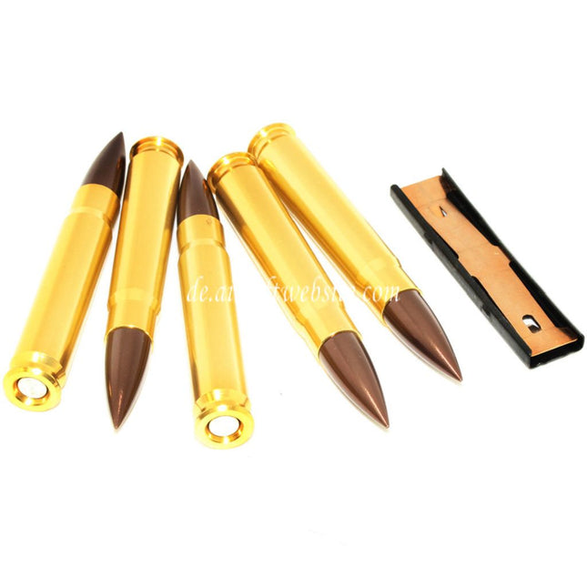 DOUBLE BELL 5 Stück Set Metall Dummy Shell Patronen geeignet für D-Boys DOUBLE BELL Kar-98K 98K Bolt Action Scharfschützengewehre Airsoft