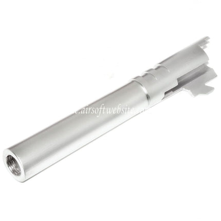 E&C 5 Zoll 123/127mm Stahl Außen Lauf +12mm CW Im Uhrzeigersinn Geeignet für E&C Tokyo Marui Hi-Capa 5.1 Serie GBB Pistolen Airsoft Silber