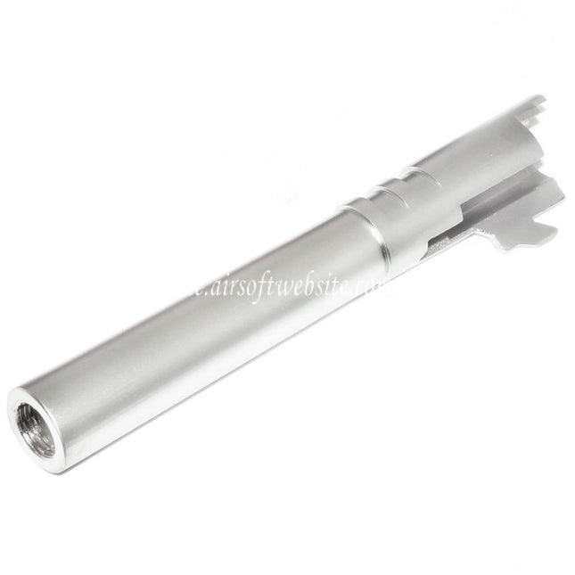 E&C 5 Zoll 123/127mm Stahl Außen Lauf +12mm CW Im Uhrzeigersinn Geeignet für E&C Tokyo Marui Hi-Capa 5.1 Serie GBB Pistolen Airsoft Silber