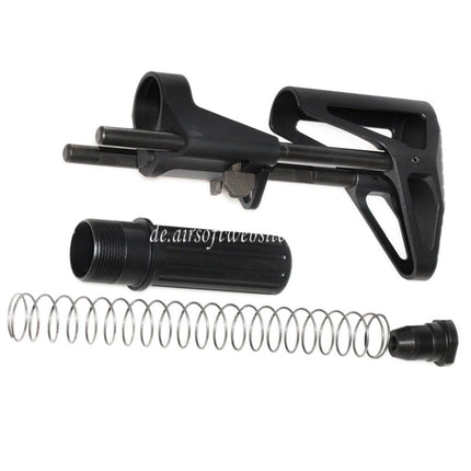 5KU SCW Einziehbarer PDW Schaft Geeignet für Tokyo Marui M4 MWS Serie GBB Gewehre Airsoft Schwarz