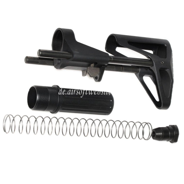 5KU SCW Einziehbarer PDW Schaft Geeignet für Tokyo Marui M4 MWS Serie GBB Gewehre Airsoft Schwarz