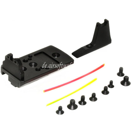 5KU Fiberglasvisier Korn Kimme RMR Montageadapter Geeignet für ACTION ARMY AAP01 GBB Pistolen Airsoft