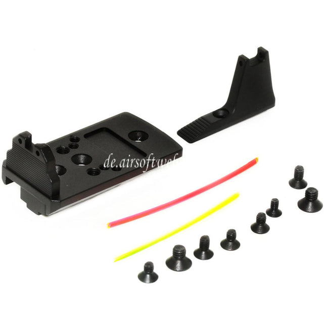 5KU Fiberglasvisier Korn Kimme RMR Montageadapter Geeignet für ACTION ARMY AAP01 GBB Pistolen Airsoft
