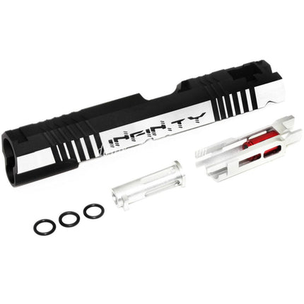 5KU CNC Aluminum Infinity Schlitten Set Geeignet für Tokyo Marui Hi-Capa 5.1 1911 Serie GBB Pistolen Airsoft Schwarz/Silber