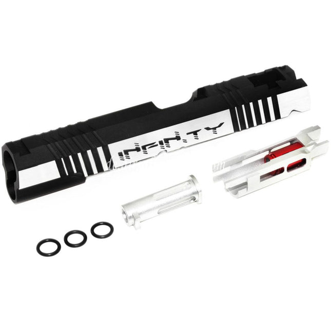 5KU CNC Aluminum Infinity Schlitten Set Geeignet für Tokyo Marui Hi-Capa 5.1 1911 Serie GBB Pistolen Airsoft Schwarz/Silber