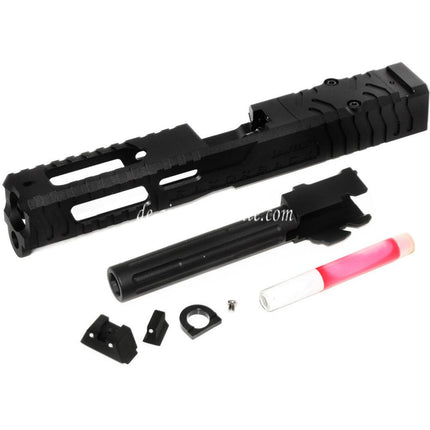 5KU CNC Aluminum 9INE RMR Ready Laufschlittensatz Geeignet für WE Tokyo Marui G17 Gen3 Serie GBB Pistolen Airsoft Schwarz