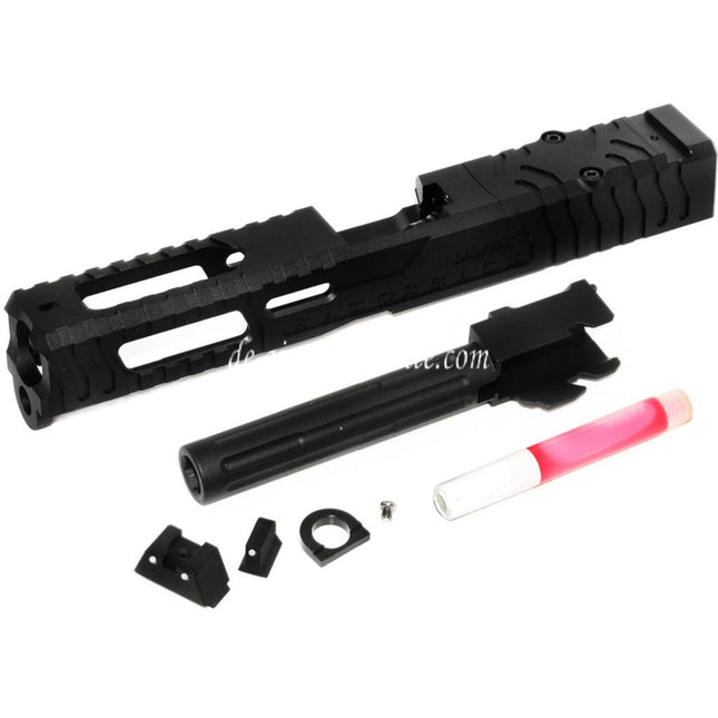 5KU CNC Aluminum 9INE RMR Ready Laufschlittensatz Geeignet für WE Tokyo Marui G17 Gen3 Serie GBB Pistolen Airsoft Schwarz