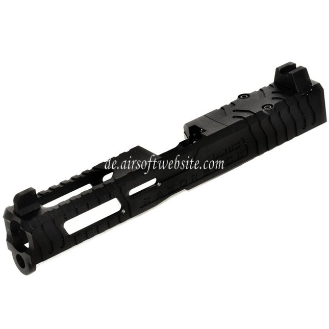 5KU CNC Aluminum 9INE RMR Ready Laufschlittensatz Geeignet für WE Tokyo Marui G17 Gen3 Serie GBB Pistolen Airsoft Schwarz