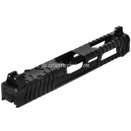 5KU CNC Aluminum 9INE RMR Ready Laufschlittensatz Geeignet für WE Tokyo Marui G17 Gen3 Serie GBB Pistolen Airsoft Schwarz